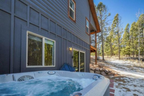 Rustic cabin charm w/ hot tub, arcade basketball